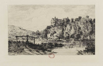 [Vue d'un château sur une rivière] [estampe] : [Franche-Comté] / Tancrede Abraham , [S.l.] : [s.n.], [1800-1899]