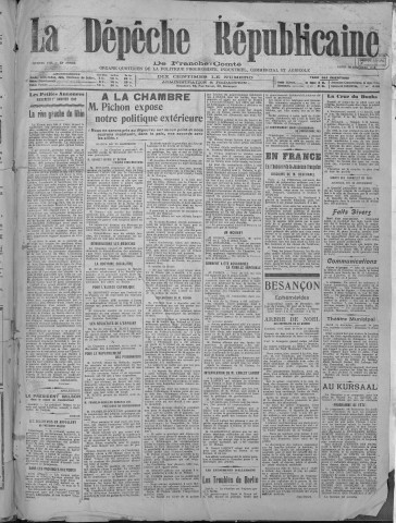 30/12/1918 - La Dépêche républicaine de Franche-Comté [Texte imprimé]