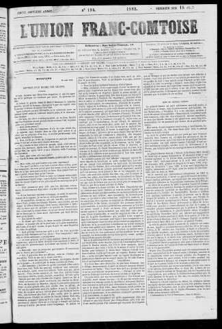 18/08/1882 - L'Union franc-comtoise [Texte imprimé]