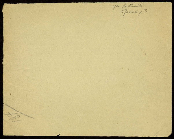 Bon-Adrien-Jeannot de Moncey, maréchal. A mi-corps, vu de dos, le visage tourné de profil vers la droite, le bras droit est esquissé [dessin] / étude d'après Horace Vernet , [S.l.] : [s.n.], [1800-1899]
