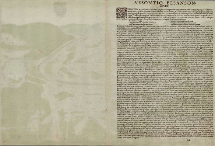 Vesontio Sequanorum, Gallis Besançon, Germanis Byzantz , Coloniae Ubior, 1575