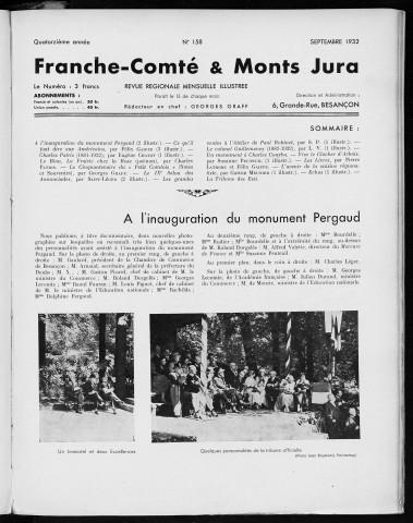 09/1932 - Franche-Comté et Monts-Jura [Texte imprimé]