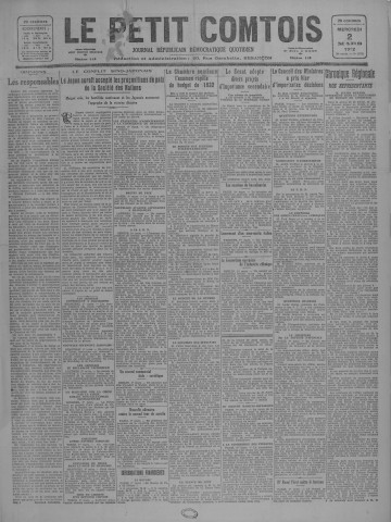 02/03/1932 - Le petit comtois [Texte imprimé] : journal républicain démocratique quotidien