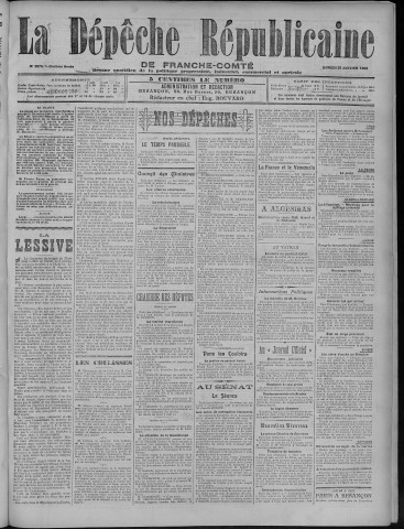 27/01/1906 - La Dépêche républicaine de Franche-Comté [Texte imprimé]