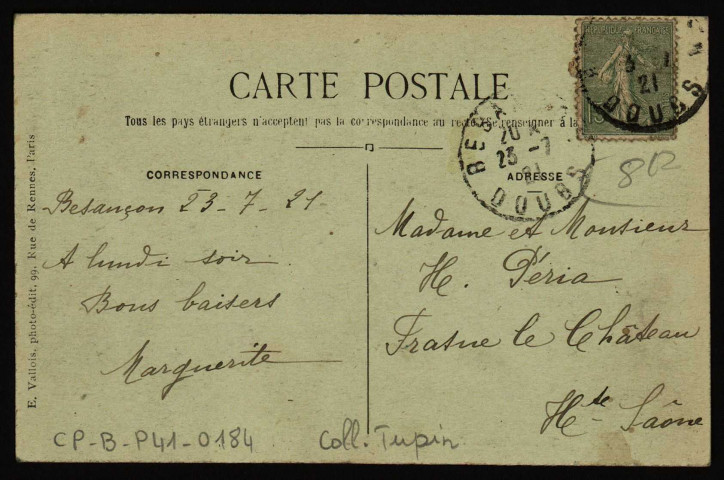 Pensionnat Notre-Dame, Besançon - Deuxième Terrasse [image fixe] , Paris : E. Vallois, phot-édit, 1904/1921
