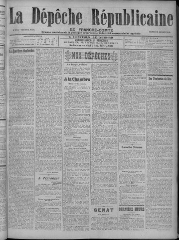 15/01/1910 - La Dépêche républicaine de Franche-Comté [Texte imprimé]