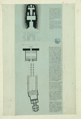Tombeau et plan établi par Pâris, des antiquités de Louxor / Pierre-Adrien Pâris , [S.l.] : [P.-A. Pâris], [1700-1800]