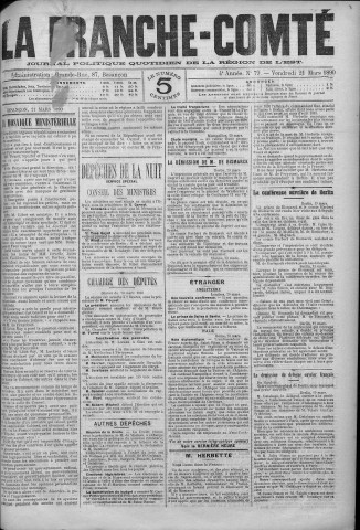 21/03/1890 - La Franche-Comté : journal politique de la région de l'Est