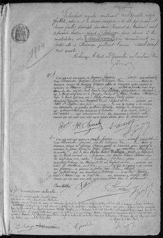 Registre des naissances, 1904