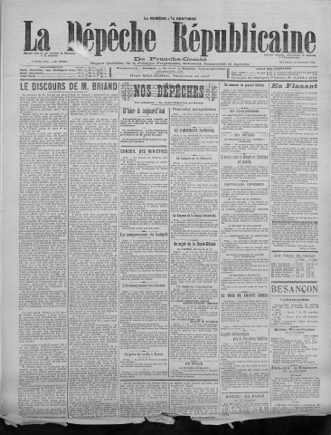 12/10/1921 - La Dépêche républicaine de Franche-Comté [Texte imprimé]