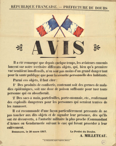 Affiches et arrêtés municipaux de la première guerre mondiale (1914-1919) : 98 pièces
Numérisation partielle.