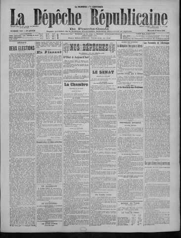 29/03/1922 - La Dépêche républicaine de Franche-Comté [Texte imprimé]