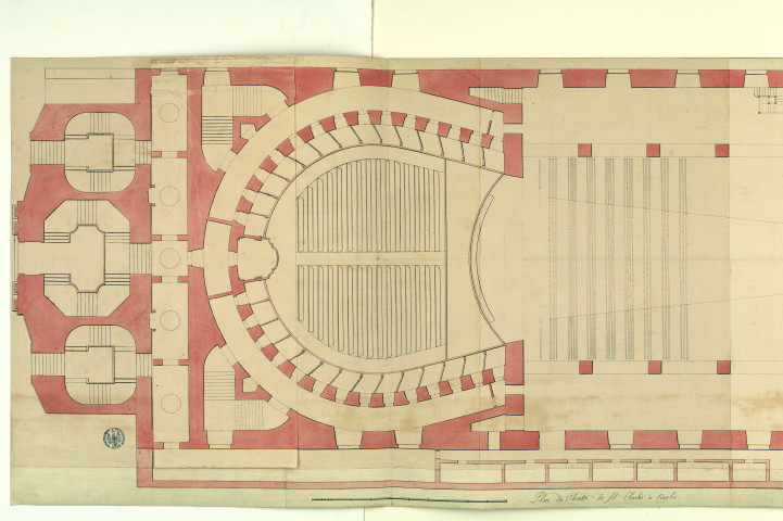 Plan du théâtre de Saint-Charles à Naples / Pierre-Adrien Pâris , [S.l.] : [P.-A. Pâris], [1700-1800]