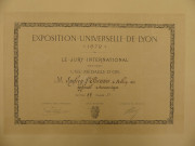 1954.6.58 - Exposition Universelle de Lyon 1872 médaille d'or Lanfrey Joseph Bruno