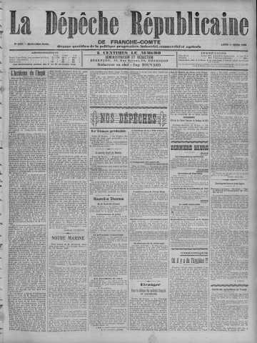01/03/1909 - La Dépêche républicaine de Franche-Comté [Texte imprimé]