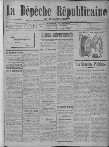 01/01/1910 - La Dépêche républicaine de Franche-Comté [Texte imprimé]
