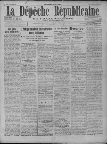 07/11/1930 - La Dépêche républicaine de Franche-Comté [Texte imprimé]