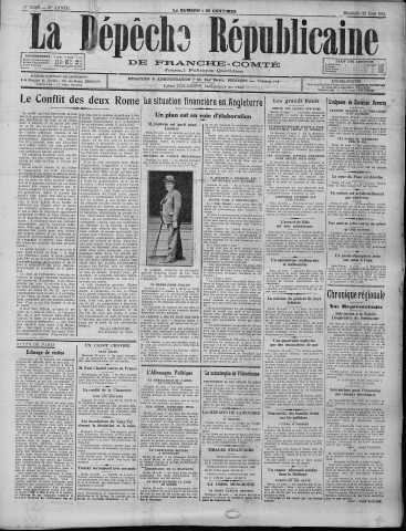 23/08/1931 - La Dépêche républicaine de Franche-Comté [Texte imprimé]