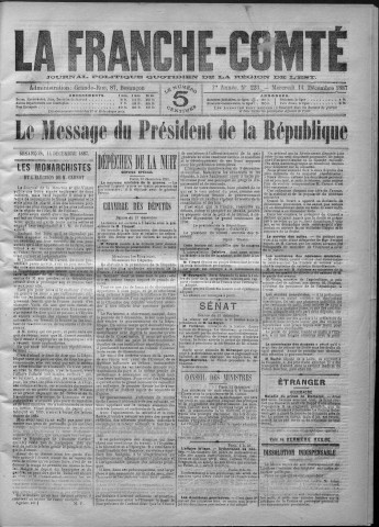 14/12/1887 - La Franche-Comté : journal politique de la région de l'Est