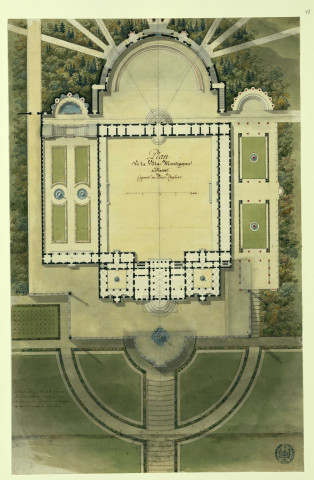 Plan de la villa Mondragone à Frascati / Pierre-Adrien Pâris , [S.l.] : [P.-A. Pâris], [1700-1800]