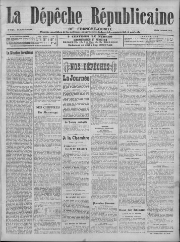 13/03/1913 - La Dépêche républicaine de Franche-Comté [Texte imprimé]