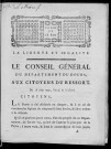 La Liberté et l'égalité. le Conseil général du département du Doubs, aux citoyens du ressort du 18 août 1792, l'an 4 [signé : P.-C.-F. Seguin, évêque et président]