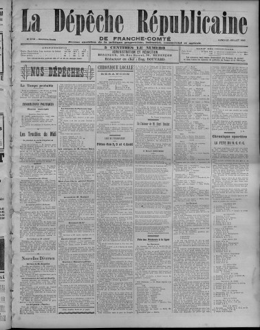22/07/1907 - La Dépêche républicaine de Franche-Comté [Texte imprimé]