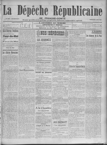 03/06/1908 - La Dépêche républicaine de Franche-Comté [Texte imprimé]
