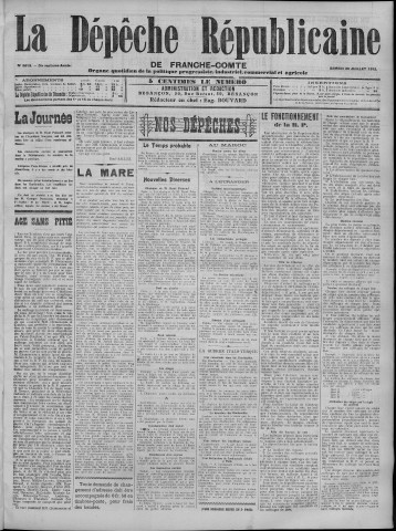 20/07/1912 - La Dépêche républicaine de Franche-Comté [Texte imprimé]