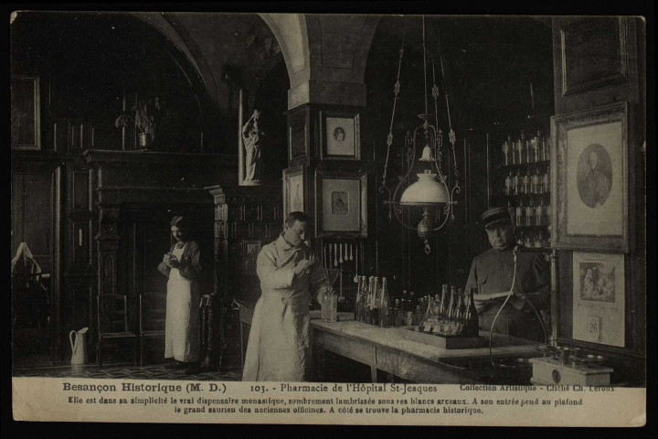 Pharmacie de l'Hôpital St-Jeaques [image fixe] , Besançon : Cliché Ch. Leroux, 1910/1917