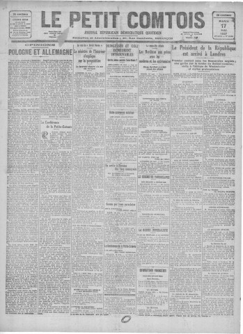 17/05/1927 - Le petit comtois [Texte imprimé] : journal républicain démocratique quotidien