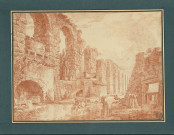 46 - Vue inspirée par les ruines de l'aqueduc antique de Split , [France], [1766]