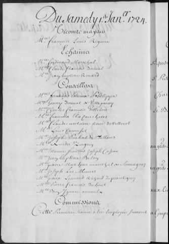 Registre des délibérations municipales 1er janvier - 31 décembre 1724