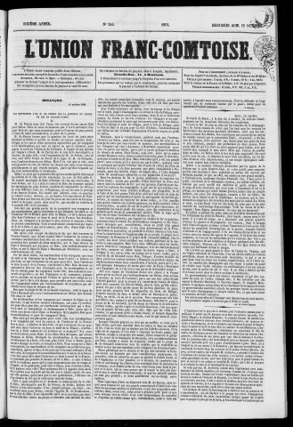15/10/1851 - L'Union franc-comtoise [Texte imprimé]