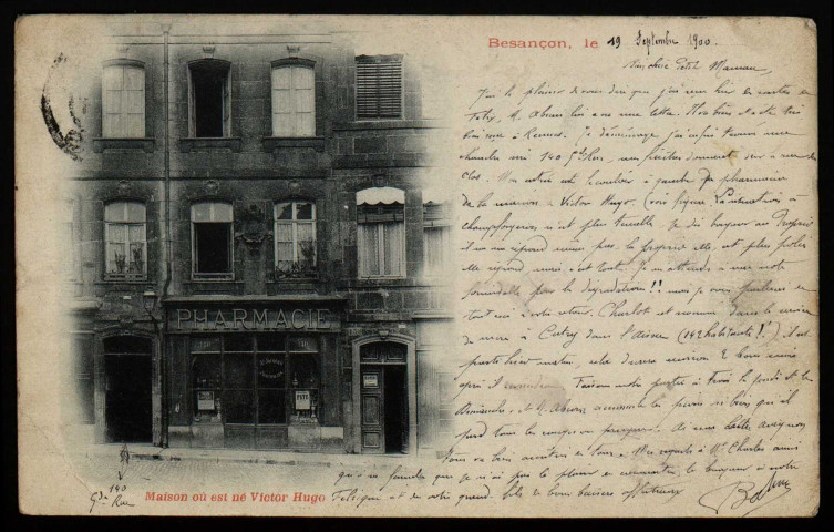 Besançon - Maison ou est né Victor Hugo. [image fixe] , 1897/1900