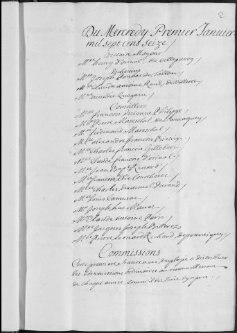 Registre des délibérations municipales 1er janvier 1716 - 31 mai 1717