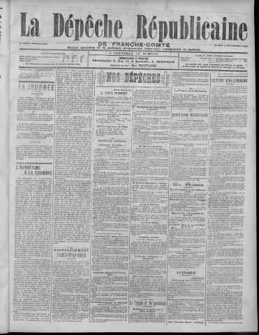 04/12/1905 - La Dépêche républicaine de Franche-Comté [Texte imprimé]