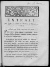 Extrait du registre des arrêtés du Directoire du département du Doubs. A la séance du 27 janvier 1792, l'an 4e de la liberté