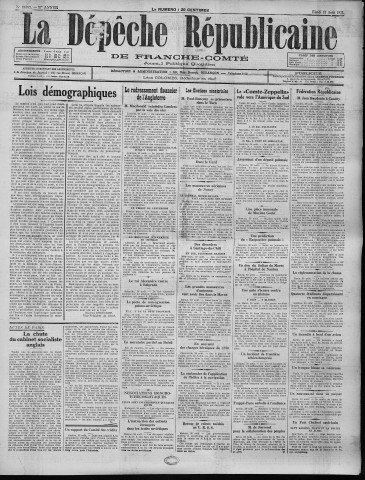 31/08/1931 - La Dépêche républicaine de Franche-Comté [Texte imprimé]