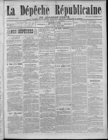 05/11/1905 - La Dépêche républicaine de Franche-Comté [Texte imprimé]