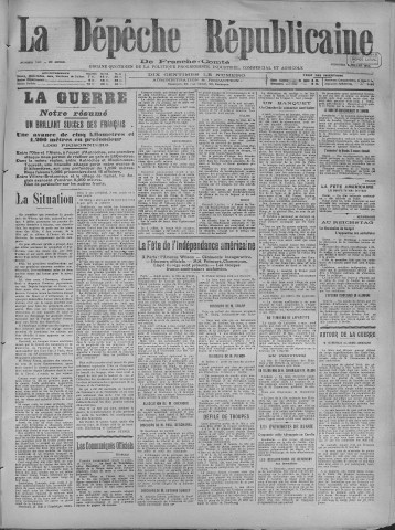 05/07/1918 - La Dépêche républicaine de Franche-Comté [Texte imprimé]