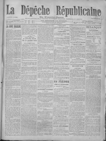 23/01/1919 - La Dépêche républicaine de Franche-Comté [Texte imprimé]
