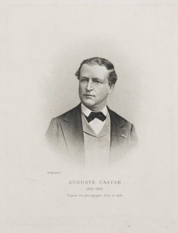 Auguste Castan, 1833-1892 [image fixe] / Héliog. Dujardin, d'après une photographie faite en 1878 , 1878