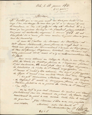 Ms 1896 - Correspondance de Charles Weiss (tome IX) : Jean-Joseph Pallu (1820-1835)