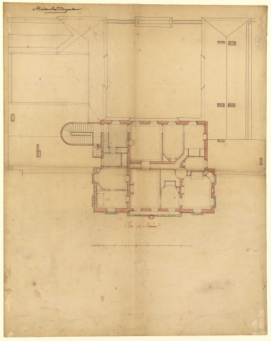 Maison Armand et Lefaivre, puis hôtel Boulogne de Magnanville, rue d'Angoulême, faubourg Saint-Honoré, Paris. Plan de la maison / Pierre-Adrien Pâris , [S.l.] : [P.-A. Pâris], [1778]
