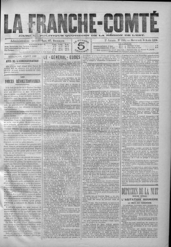 08/08/1888 - La Franche-Comté : journal politique de la région de l'Est