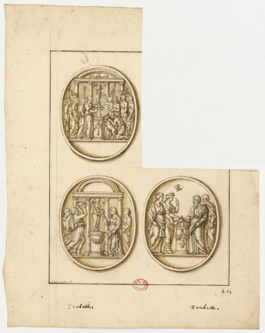 Trois camées antiques, romains : cérémonies religieuses [Image fixe] / J : uan werden .f. , [S.l.] : [s.n.], [circa 1650]