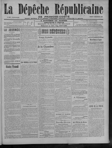 04/12/1906 - La Dépêche républicaine de Franche-Comté [Texte imprimé]