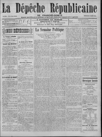 09/03/1913 - La Dépêche républicaine de Franche-Comté [Texte imprimé]