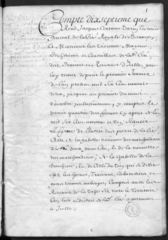 Comptes de la Ville de Besançon, recettes et dépenses, Compte de Jacques Antoine Varin (1692)